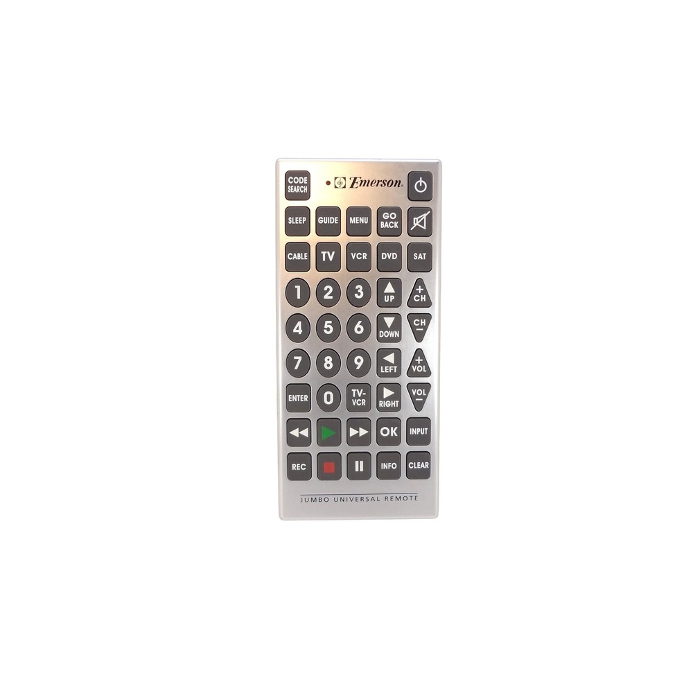 Emerson Jumbo Universal Remote Control Silver Excellent Big Button